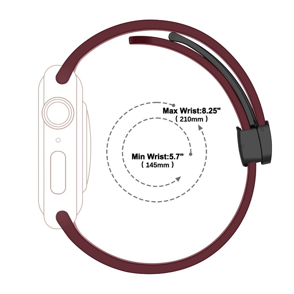 NEW Magnetic Strap Adjustable For Apple watch band - WINE RED - Picture 9 of 11